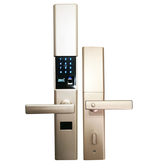 黑將軍指紋鎖 防貓眼設(shè)計(jì)家庭大門鎖 APP滑蓋半導(dǎo)體指紋鎖