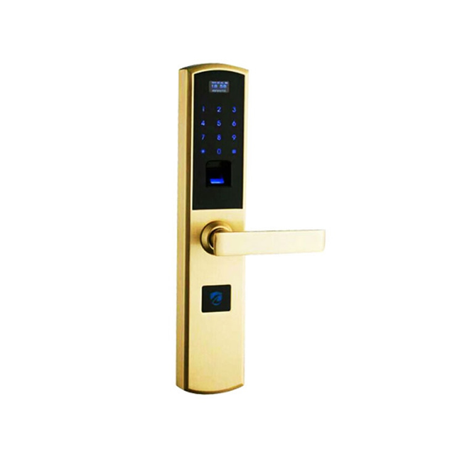 吉盾智能鎖 土豪金直板指紋密碼鎖 家用防盜門鎖