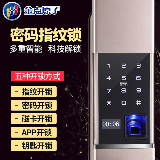金點原子指紋鎖 防盜門智能指紋鎖感應(yīng)鎖