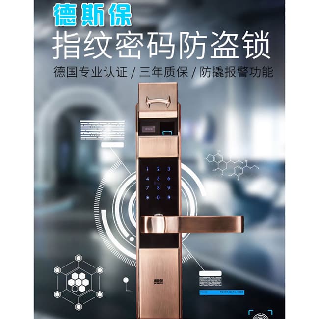 德斯保智能鎖 小滑蓋指紋密碼防盜鎖