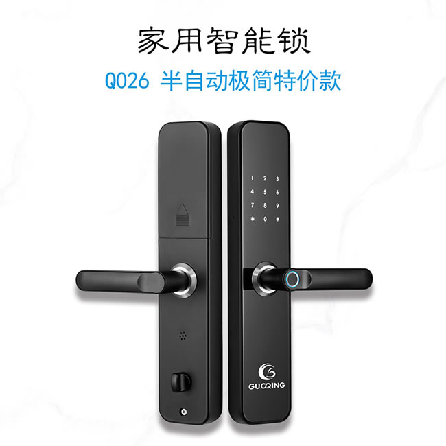 國青智能鎖 Q026半自動(dòng)極簡(jiǎn)直板密碼鎖