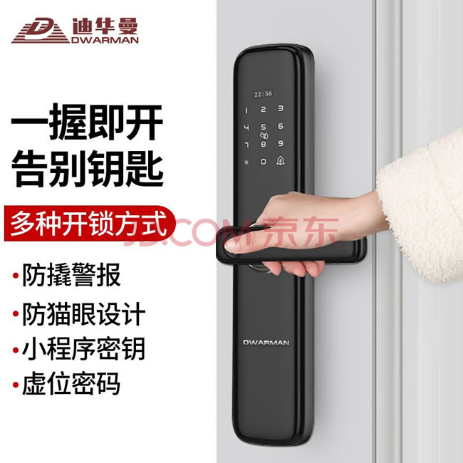 迪華曼智能鎖 一握開家用電子防盜門鎖