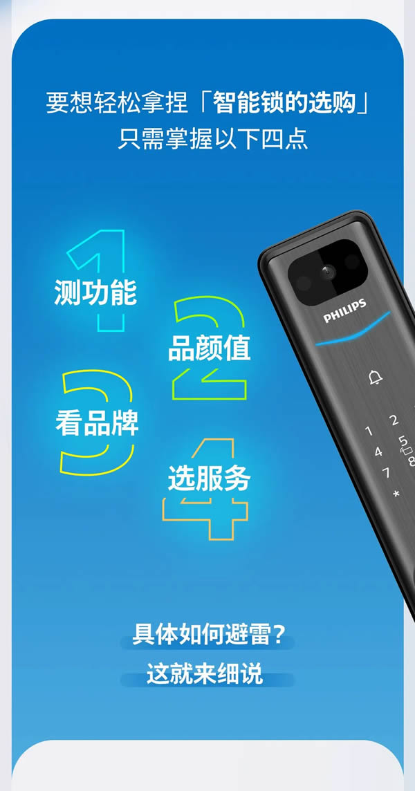 飛利浦智能鎖：60s科普，教你輕松拿捏「智能鎖選購」
