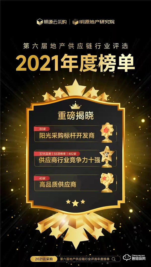 2021房企供應商十強榜單出爐，德施曼榮居“智能鎖行業競爭力十強榜”首位